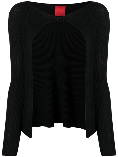 Cashmere In Love Elen Tie-fastening Cashmere Cardigan In Black