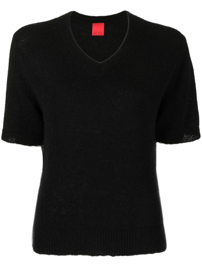 Cashmere In Love Miller Fine-knit Top In Black