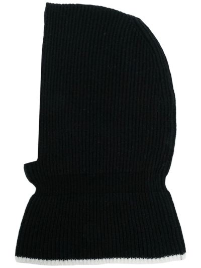 Cashmere In Love Villars Ribbed Wool-cashmere Balaclava In Black