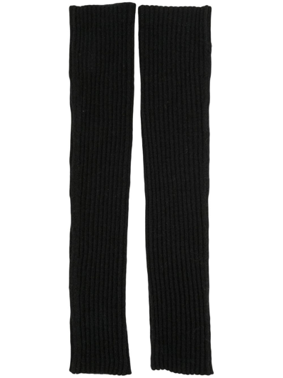 Cashmere In Love Lala Ribbed Leg Warmers In Black
