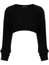 CASHMERE IN LOVE REMY RIBBED-KNIT CROPPED JUMPER