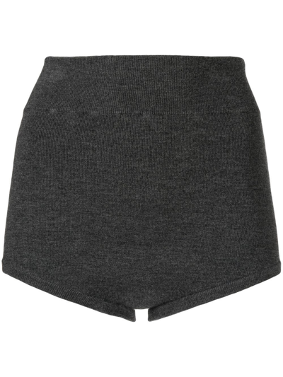 Cashmere In Love Felix Knitted High-waist Shorts In Grey