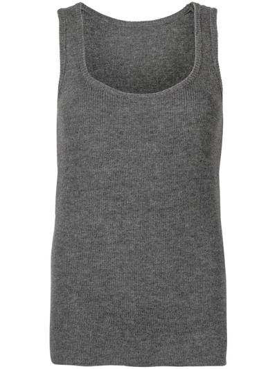 Cashmere In Love Paula Cashmere Tank Top In Grey