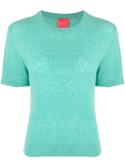 Cashmere In Love Sidley Fine-knit Top In Green