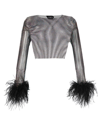 Santa Feathers Top In Black
