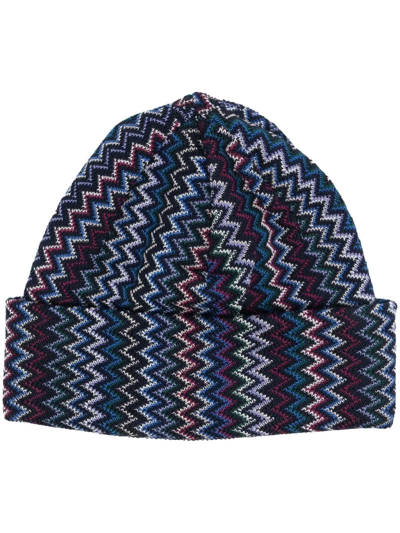 Missoni Zigzag Knit Beanie In Multicolor