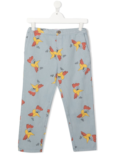 Bobo Choses Kids' Graphic-print Cotton Trousers In Blue