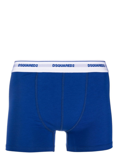 Dsquared2 Logo-waistband Boxer Briefs In Blue
