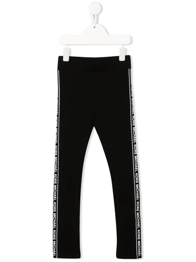 Michael Kors Teen Logo-print Leggings In Black