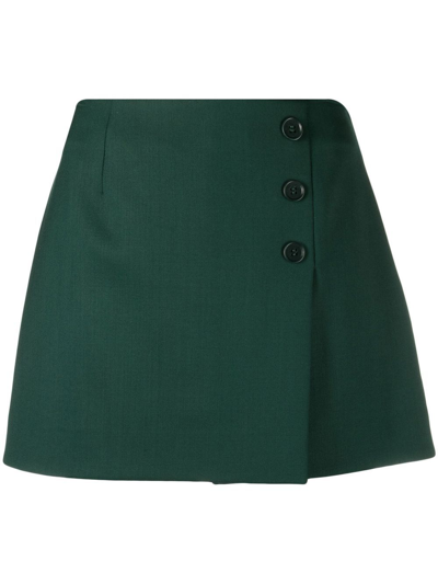 P.a.r.o.s.h Button-detail A-line Mini Skirt In Green