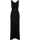 Christopher Esber Plunge Neckline Polar Orbit Dress In Black