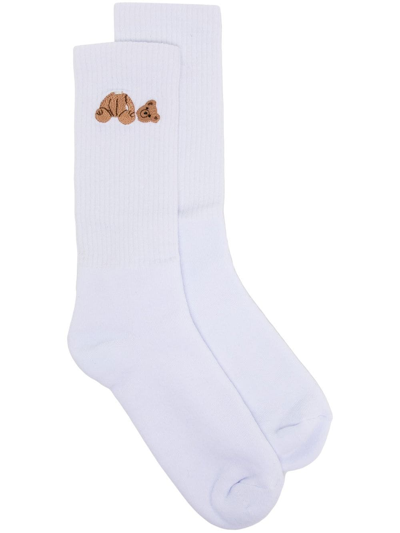 Palm Angels Bear Logo Ribbed Socks