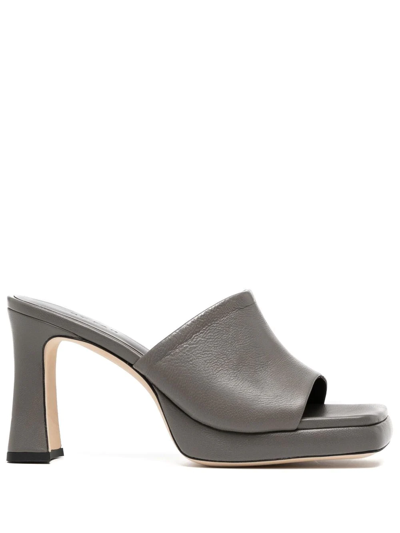 By Far Belize Open-toe Mules In Grey