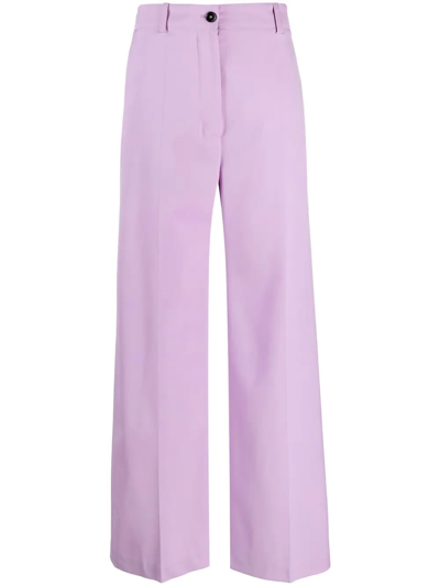 Patou Iconic Virgin-wool Trousers In Purple