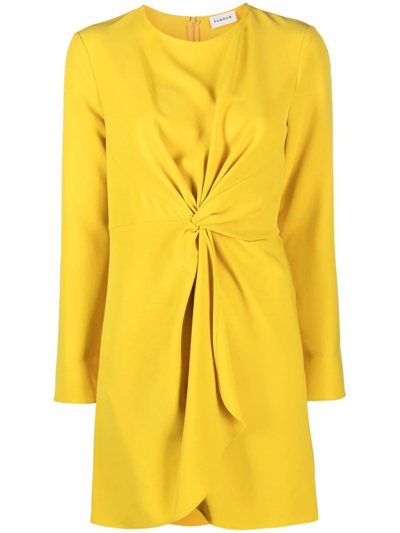 P.a.r.o.s.h Gathered Long-sleeve Dress In Yellow