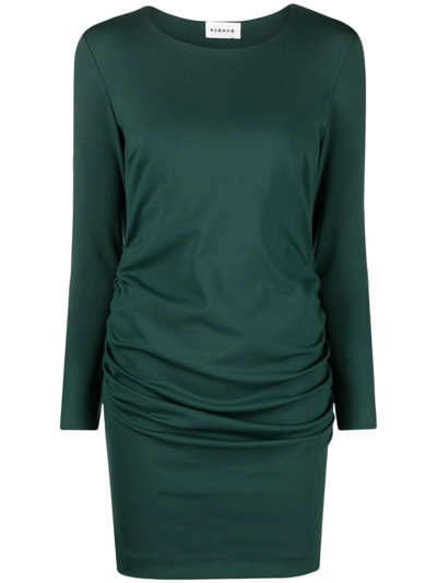 P.a.r.o.s.h Ruched Long-sleeve Mini Dress In Green
