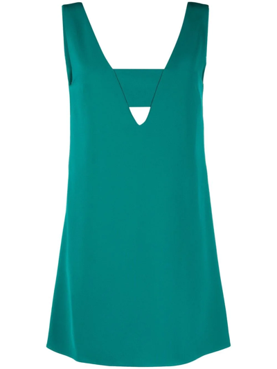 P.a.r.o.s.h Cut-out Sleeveless Shift Dress In Green