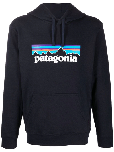 Patagonia Logo-print Hoodie In Blue