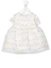 Mi Mi Sol Metallic Logo-embroidered Party Dress In Neutral