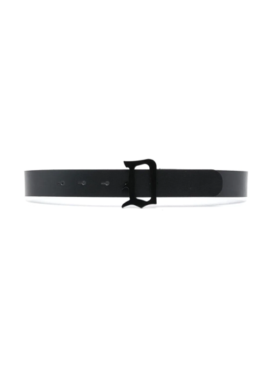 Dondup Kids' Logo-buckle Belt In Black