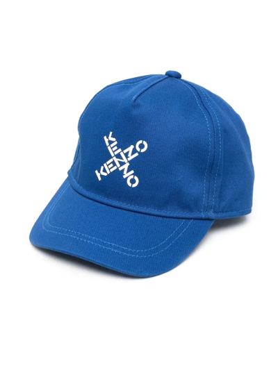 Kenzo Babies' Cross Logo-print Baseball Cap In Blue
