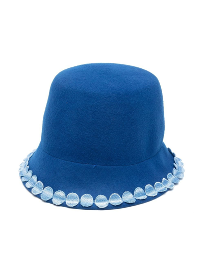Mi Mi Sol Contrast-trim Wool Hat In Blue