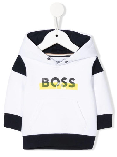 Bosswear Babies' Logo-print Hoodie In White