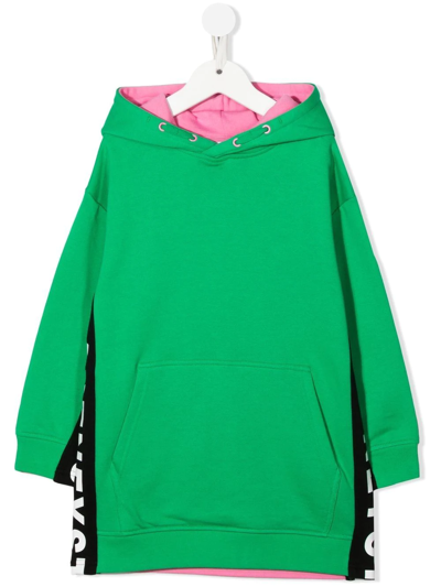 Stella Mccartney Kids' Green Dress For Girl With White Logo | ModeSens