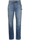 Washington Dee Cee Blue Farmer Jeans In Denim With Pockets And Ripped And Stained Effect Wsashington Dee Cee Woman In Blue