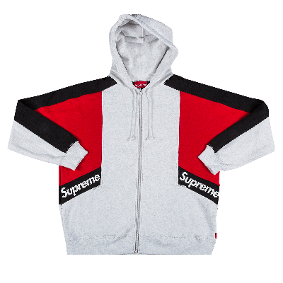 Pre-owned Supreme Color Blocked Zip Up Hooded Sweatshirt 'ash Grey'