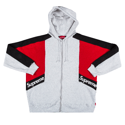 Supreme Color Blocked Zip Up Hooded Sweatshirt 'ash Grey'