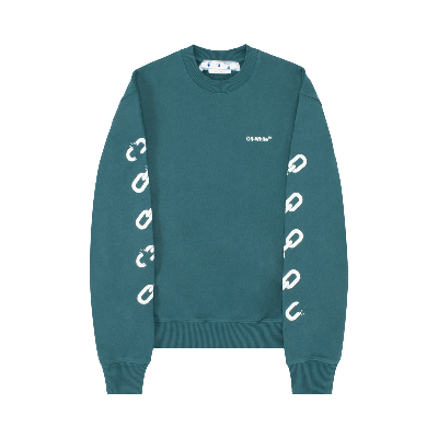 Pre-owned Off-white Chain Arrow Slim Crewneck 'duck Green/white'