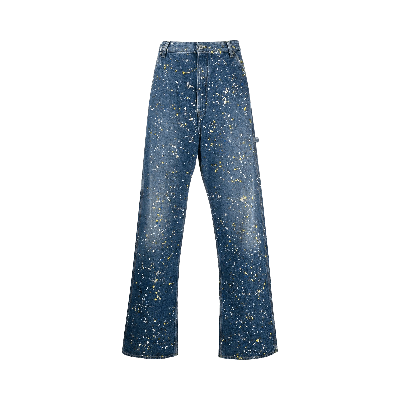 Pre-owned Off-white Paint Over Carpenter Jeans 'blue'