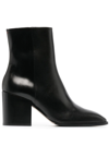 Aeyde Black Leandra 75 Leather Ankle Boots In Schwarz