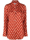 Alberto Biani Printed Silk Twill Shirt In Orange