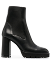 Atp Atelier Black Caio 100 Platform Leather Ankle Boots In Schwarz