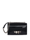 Alexander Mcqueen Jewelled Four-ring Handle Satchel In Black