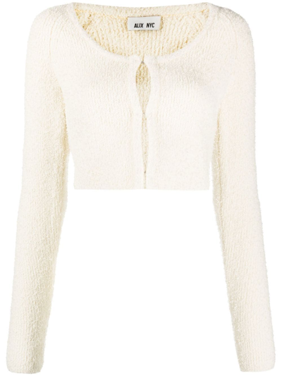 Alix Nyc Phoenix Cropped Stretch-knitted Top In Ivory