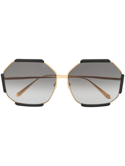 Linda Farrow Margot Oversize-frame Sunglasses In Gold