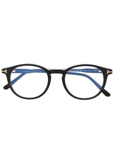 Tom Ford Round-frame Glasses In Schwarz