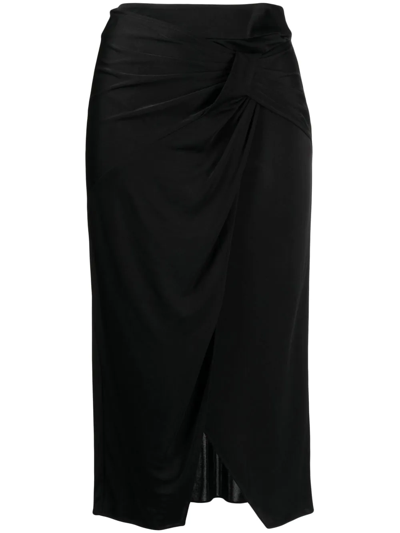 Diane Von Furstenberg Garcel Split Wrap Skirt In Black