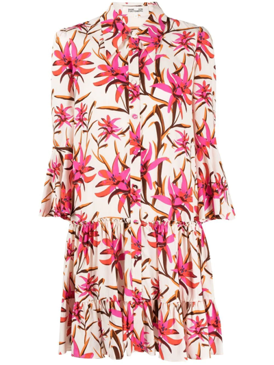 Diane Von Furstenberg Beata All-over Floral Print Dress In Pink