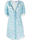 Rixo London Anya Printed Cotton Minidress In Blau
