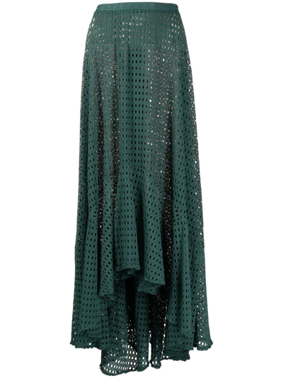 Patbo Netted Beach Handkerchief Skirt In Palace Green