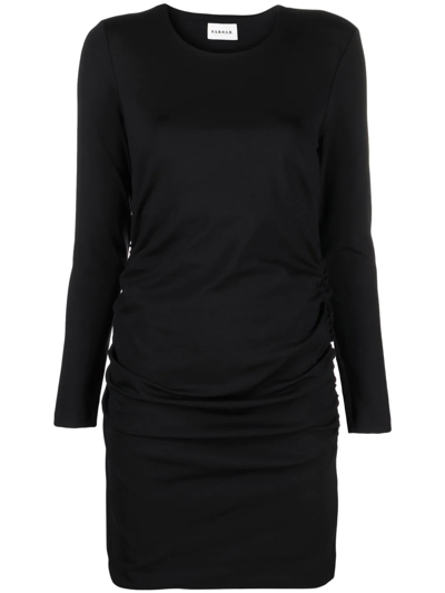 P.a.r.o.s.h Ruched Long-sleeve Dress In Schwarz