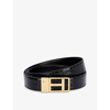 TOM FORD TOM FORD MENS BLACK CLASSIC T LOGO CROCODILE-PATTERN LEATHER BELT,57571059