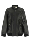 Dsquared2 Oversized Leather Bomber Jacket In Nero.