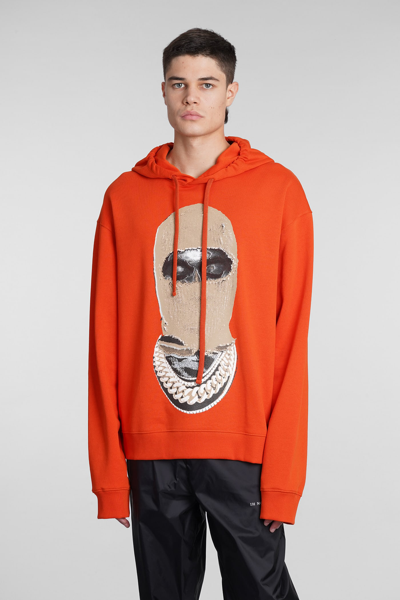 Ih Nom Uh Nit Graphic-print Cotton Hoodie In Orange