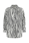 Valentino Zebra Print Cotton & Silk Faille Overshirt In Bianco