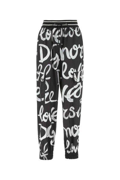 Dolce & Gabbana Love Yourself Graffiti Print Cargo Joggers In Multicolor